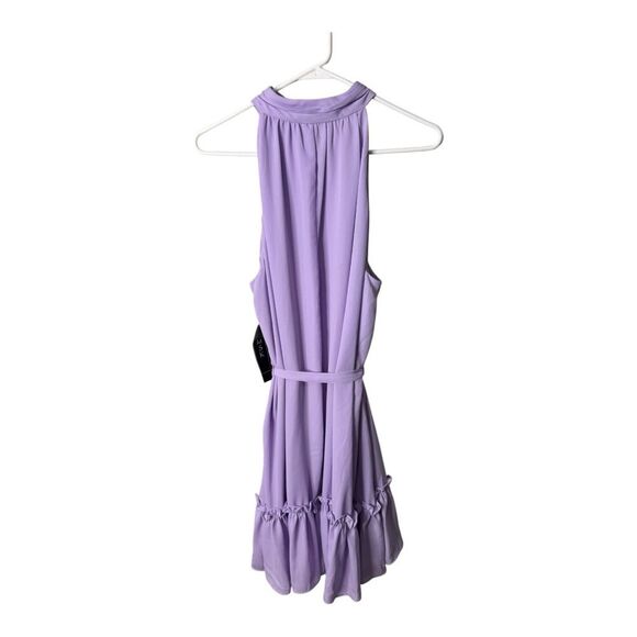 NWT MSK lilac colored sleeveless ruffle dress button front size large - Picture 4 of 8